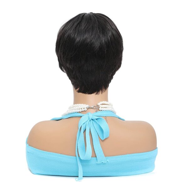 Human Hair Short Pixie Cut Wigs for Black Women Human Hair Glueless pixie Wig - Picture 6 of 7